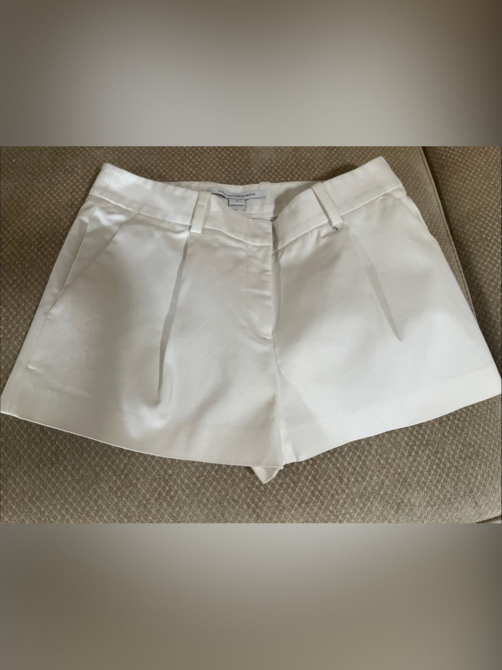 Diane Von Furstenberg White Tailored Bermuda Shorts